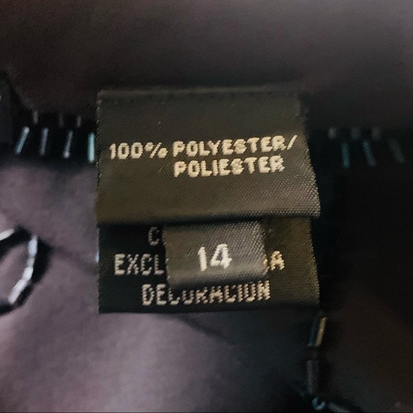 Vintage Liz Claiborne night black short bead Embellished plus 14 women’s dress - Picture 5 of 9